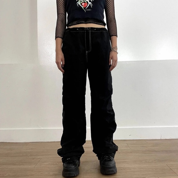 UNIF Nylon Cargo Baggy Y2K Pants Trousers - Picture 4 of 10